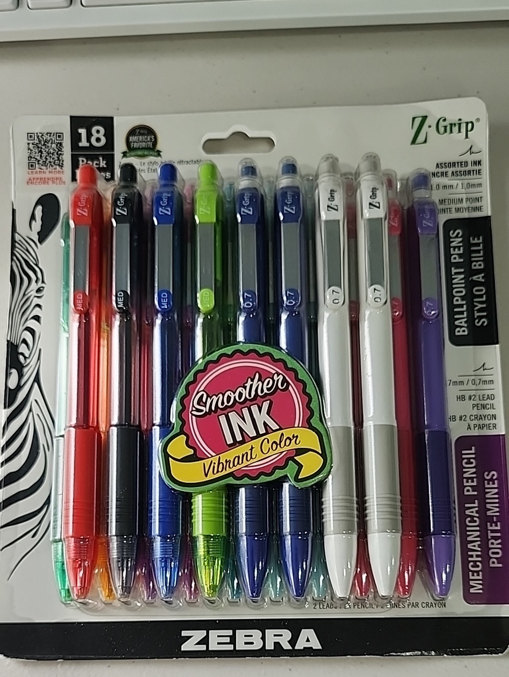 Zebra Z-Grip Multicolor Ballpoint Pen Set - Assorted Colors